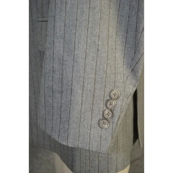 ROBERT TALBOTT Mens 44R Blazer Sport Coat Casual Jacket‎ Gray Wool Pinstripe